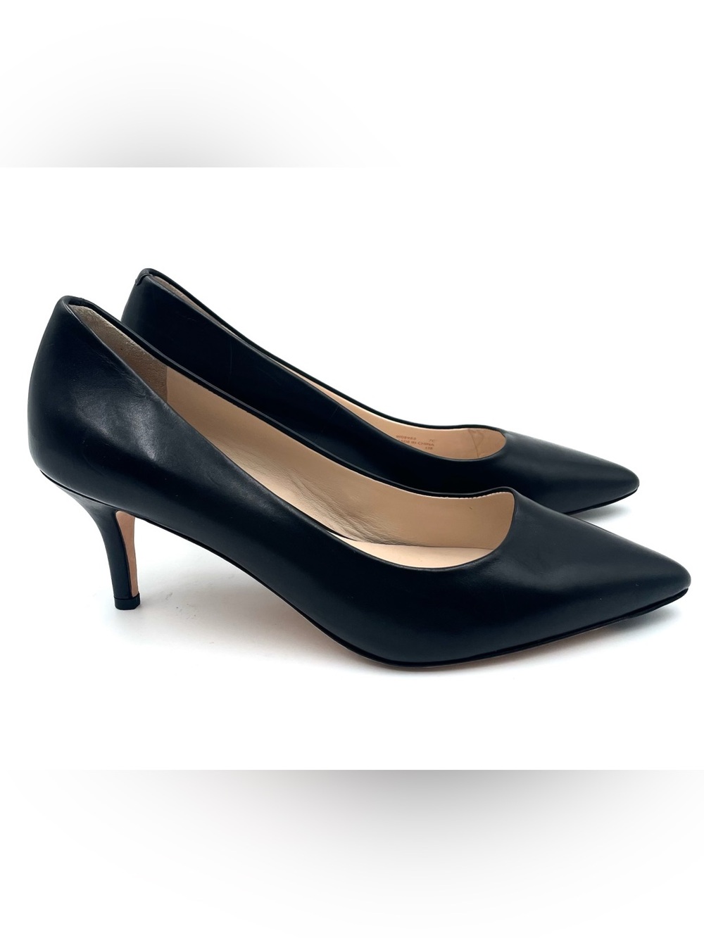 Cole Haan Black Leather Pointed Toe Pumps Size 7.5